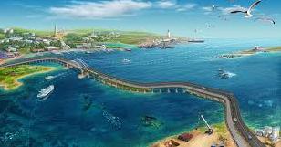Статья Появились свежие фото с места строительства путинского моста в Крым Утренний город. Крым